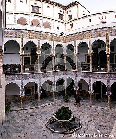 View to Dar Mustapha Pacha Palace, Casbah of Algiers, Algeria Editorial Stock Photo