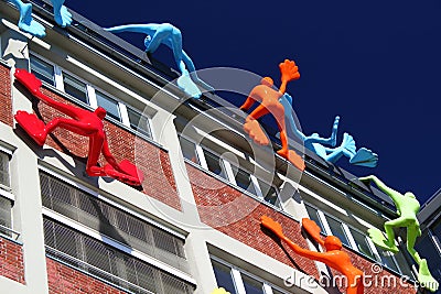 View to a futuristic building landmark in Dusseldorf / Duesseldorf / Germany Editorial Stock Photo