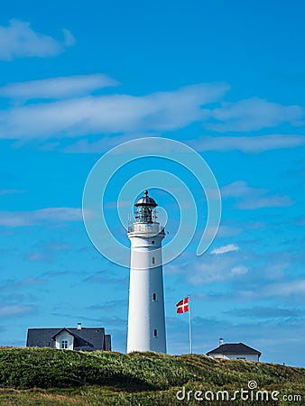 View to the lighthouse Hirtshals Fyr in Denmark Stock Photo