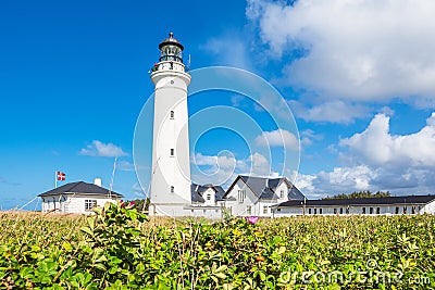 View to the lighthouse Hirtshals Fyr in Denmark Stock Photo