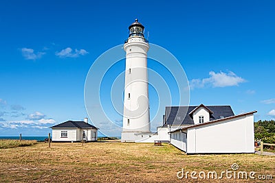 View to the lighthouse Hirtshals Fyr in Denmark Stock Photo