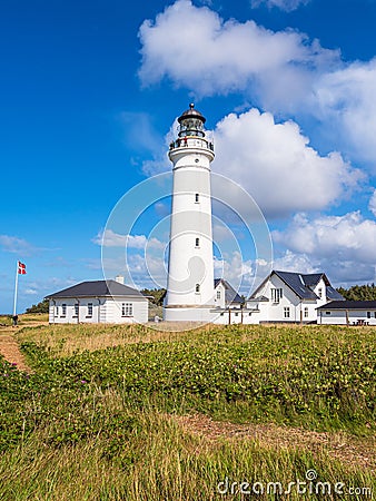 View to the lighthouse Hirtshals Fyr in Denmark Stock Photo