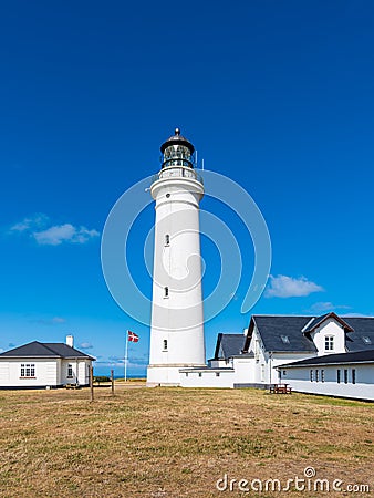 View to the lighthouse Hirtshals Fyr in Denmark Stock Photo