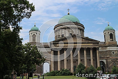 View to main entrance to Esztergom basilica, Esztergom Editorial Stock Photo