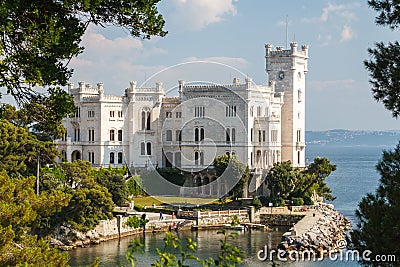 A view to Miramare castle Stock Photo