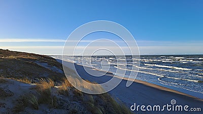 View to the morning waves of Baltic sea Stock Photo