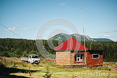 View to the Taganay mountains in the South Ural Editorial Stock Photo