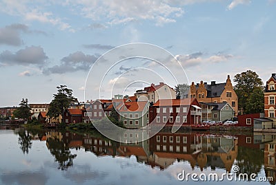 A view to the old part of Eskilstuna Stock Photo