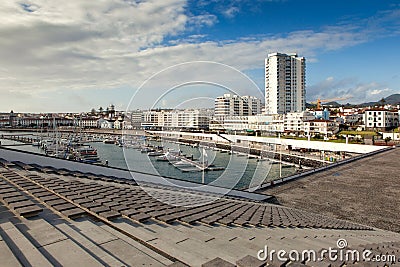 View to the Ponta Delgada city Stock Photo