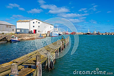 View to the port of Hirtshals in Denmark Stock Photo