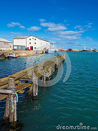 View to the port of Hirtshals in Denmark Stock Photo