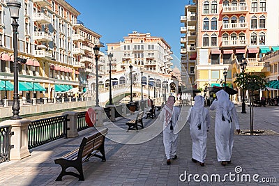 View to the Qanat Quartier, a district with Venetian architecture Stock Photo