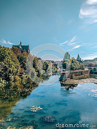 View to river and park in Metz Stock Photo