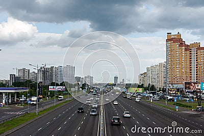 View to the road to Boryspil Editorial Stock Photo