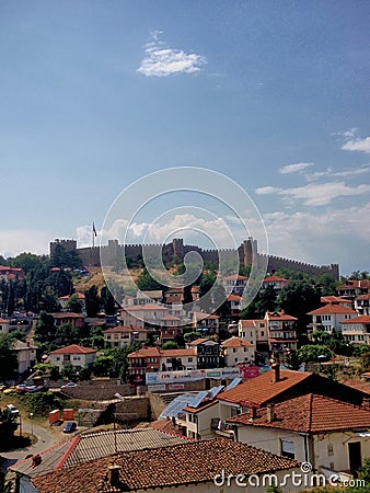 View to Samuels fortress in Ohrid in Macedonia 9.8.2015 Editorial Stock Photo