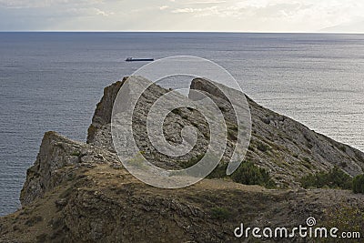 View to the sea from the coastal cliff Stock Photo