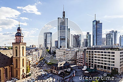 View to skyline of Frankfurt Editorial Stock Photo