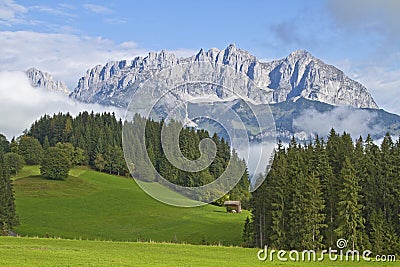 View to Wilder Kaiser mountains Stock Photo