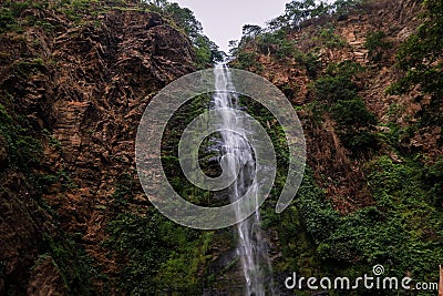 View to the Wli Waterfalls, the highest waterfall in Ghana Stock Photo