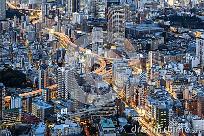 View of Tokyo city from Mori Tower, Roppongi Hills, Tokyo, Japan Stock Photo