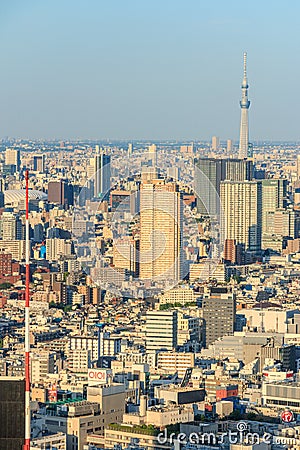 View of Tokyo from the height of the 45th floor Stock Photo