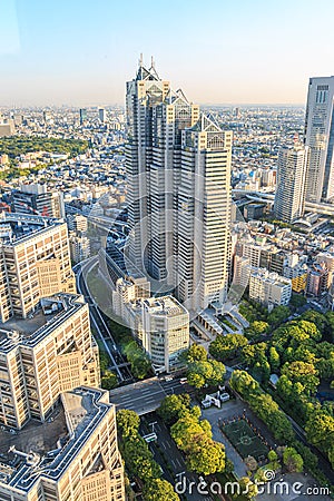 View of Tokyo from the height of the 45th floor Stock Photo