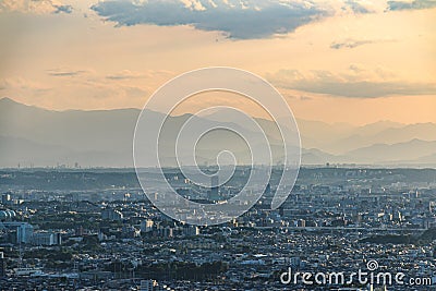 View of Tokyo from the height of the 45th floor Stock Photo