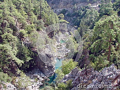 Goynuk Canyon. Antalya. Turkey. Landscapes of untouched nature in the gorge of the canyon along the banks of a mountain river. Stock Photo