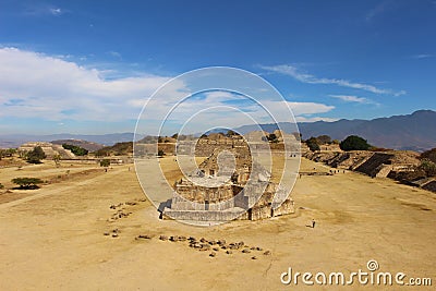 View from the top of Monte Alban Stock Photo