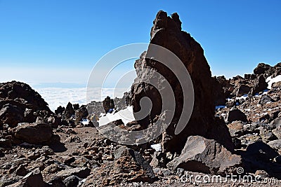 On top of Mount Sabalan Volcano , Iran Stock Photo