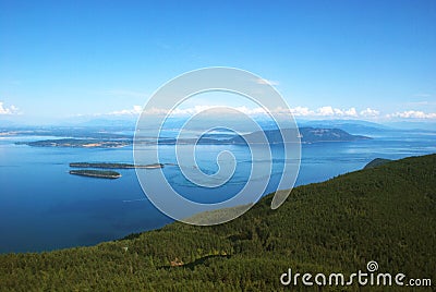 View from Mt. Constitution, Orcas Island Stock Photo