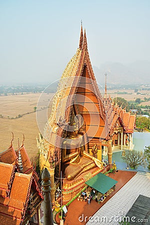 A view from the top of the pagoda, g Wat Tham Sua(Tiger Cave Temple), Tha Moung, Kanchanburi, Thailand Stock Photo