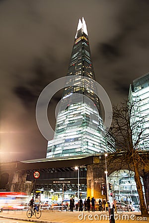 View on top of Shard, the tallest European building, at night Editorial Stock Photo