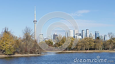 Toronto Island Park with Toronto skyline in the background, Toronto, Ontario, Canada Editorial Stock Photo