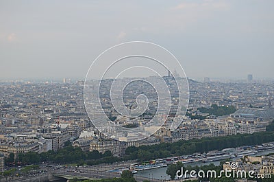 PARIS, FRANCE - MARCH 29, 2014: VIEW FROM TORRE EIFFEL Editorial Stock Photo