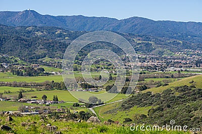 View towards Almaden Valley from Santa Teresa Park, San Jose, Santa Clara county, California Stock Photo