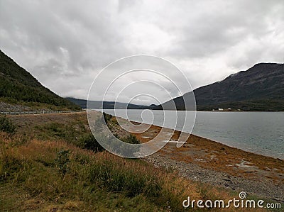 Langfjord Coast Road E6 Waters Edge Stock Photo