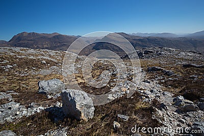 View towards Slioch from the Mountain trail in Beinn Eighe National Nature Reserve Stock Photo