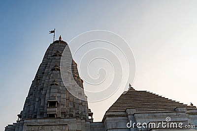 Tower of Birla Mandir Hindu temple in India Stock Photo