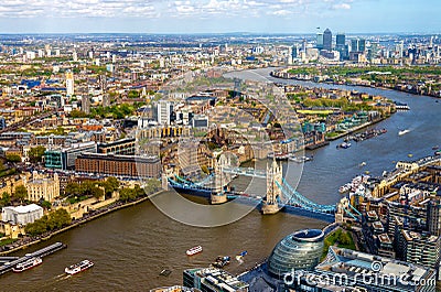 View of Tower Bridge from the Shard - London Stock Photo