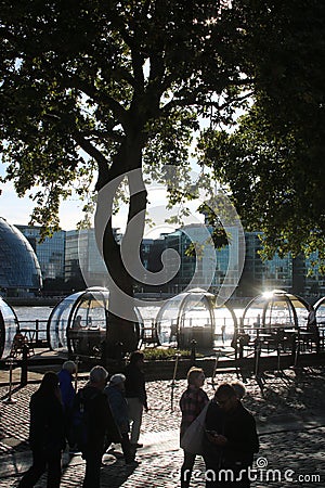 Eating igloos, Tower Wharf, River Thames, London Editorial Stock Photo