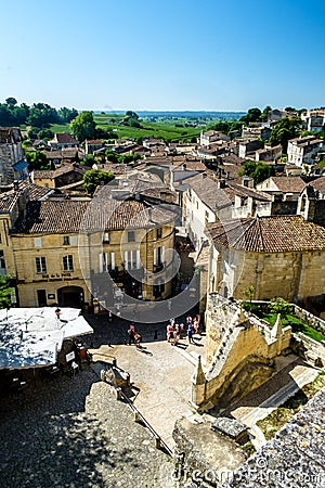 View on the town of Saint Emillion Editorial Stock Photo