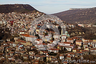 View from town Veliko Tarnovo in Bulgaria Stock Photo