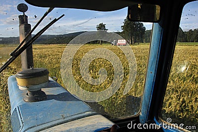 View from the tractor Stock Photo