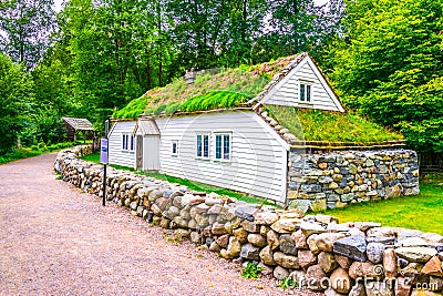 View of a traditional farmhouse in the norwegian folk museum in Oslo, Norway...IMAGE Editorial Stock Photo