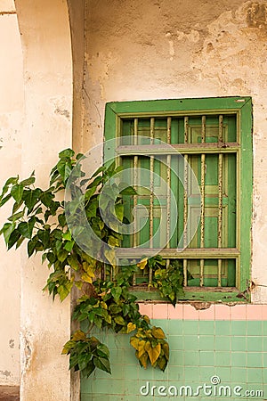 View of traditional two storey shop houses George Town Malaysia Editorial Stock Photo