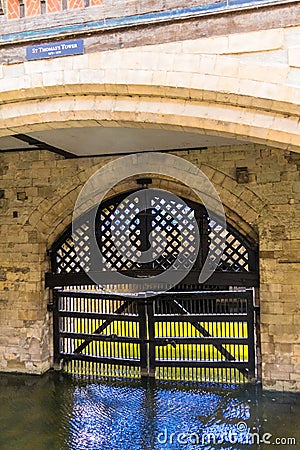 View of the Traitor's Gate in the Tower of London Stock Photo