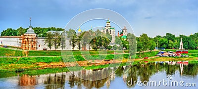 View of the Transfiguration Monastery with the Kotorosl River in Yaroslavl, Russia Stock Photo