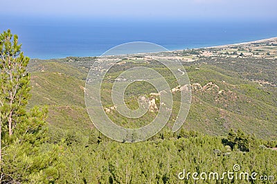 View from Trenches at Chunuk Bair, Gallipoli, Turkey L-R 3/3 Stock Photo