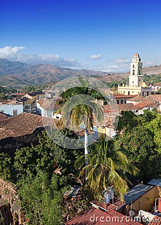 View of Trinidad with Lucha Contra Bandidos, Cuba. Stock Photo
